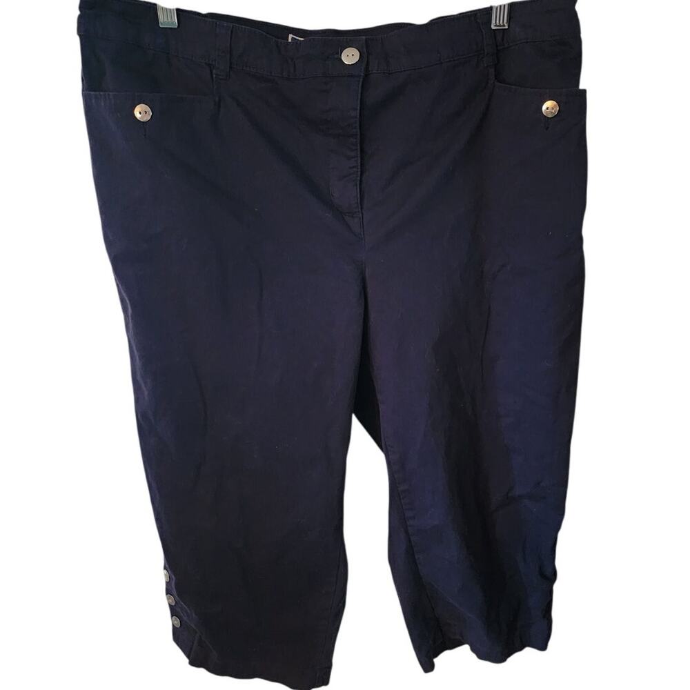 Karen Scott  Women's Royal Blue Cropped Pants Plus Size 18